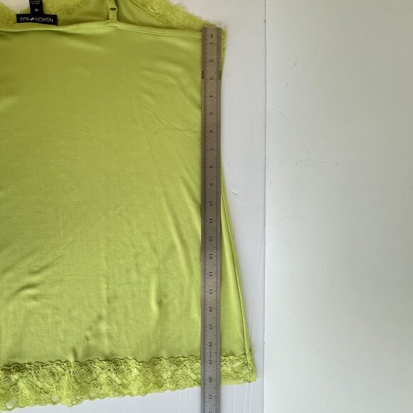 Fashion Bug Tank Top Cami Womens 1X Lace Trim Adjustable Straps Chartreuse Y2K - Picture 11 of 11